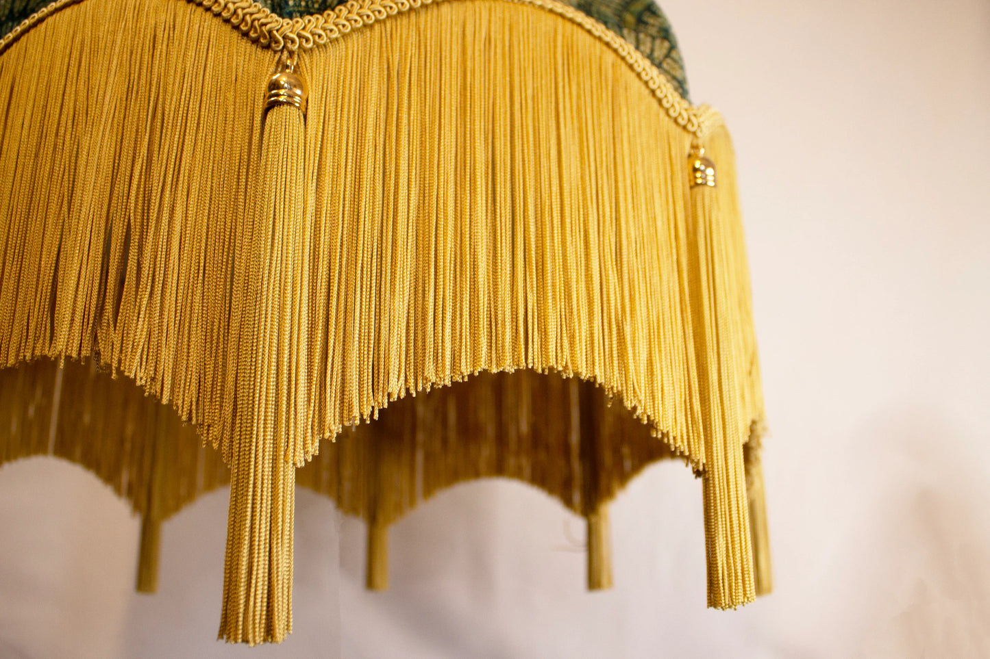 Art Deco Fan Lampshade green velvet fan