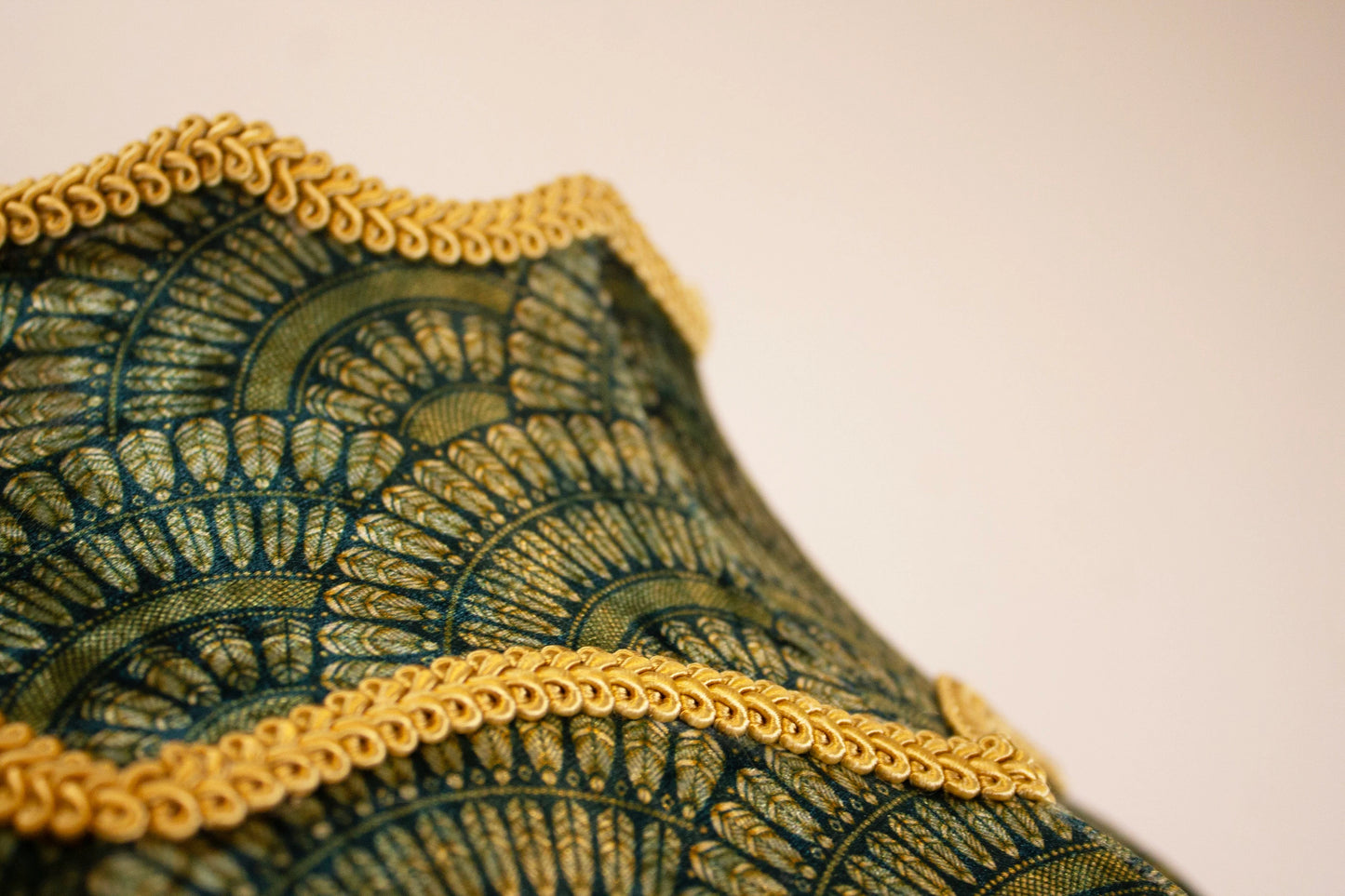 Art Deco Fan Lampshade green velvet fan