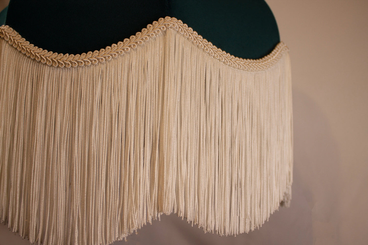 TEAL VELVET FRINGED Handmade Lampshade