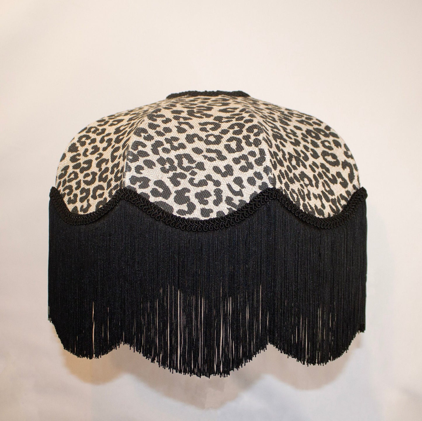 LEOPARD PRINT FRINGED  Domed Vienna Lampshade